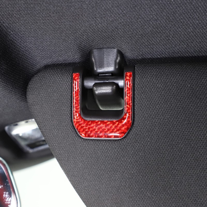 Daeiclru Real Carbon Fiber Car Visor Makeup Mirror Panel Sticker