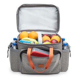 Extra Large Cooler Bag with Hard Board Bottom. Heavy Duty 900D Fabric, Thick Insulation, Heat Sealed Liner, Many Pockets, Smooth Zipper, Removable Straps.