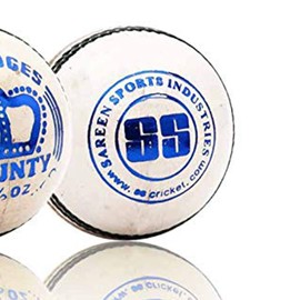 SS Cr.Balls0013 County Ball (White)| Water Proofed Leather Ball | Suitable for Practice Game | Tournament Game | Cork