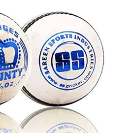 SS Cr.Balls0013 County Ball (White)| Water Proofed Leather Ball | Suitable for Practice Game | Tournament Game | Cork