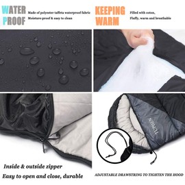 tuphen- Sleeping Bags for Adults Kids Boys Girls Backpacking Hiking Camping Liner, Cold Warm Weather 4 Seasons Winter, Fall, Spring, Summer, Indoor Outdoor Use, Lightweight & Waterproof