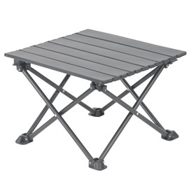 Wind Tour Roll-Up Camping Table, 4-Person Lightweight Portable Outdoor Table with Carry Bag for Picnics BBQ Travel (15.7”x13.7”x11” Black)