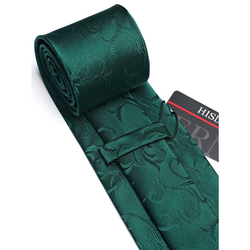 HISDERN Men's Tie Wedding Paisley Ties Handkerchief Flowers Elegant Classic