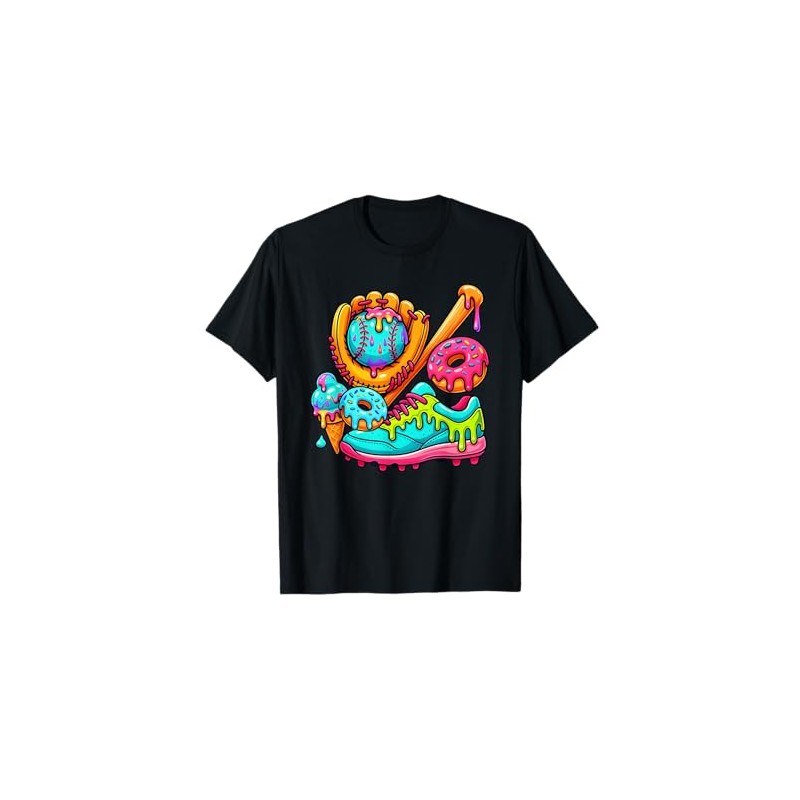 Baseball Ice Cream Drip and Donuts Baseball Stuff For Boys