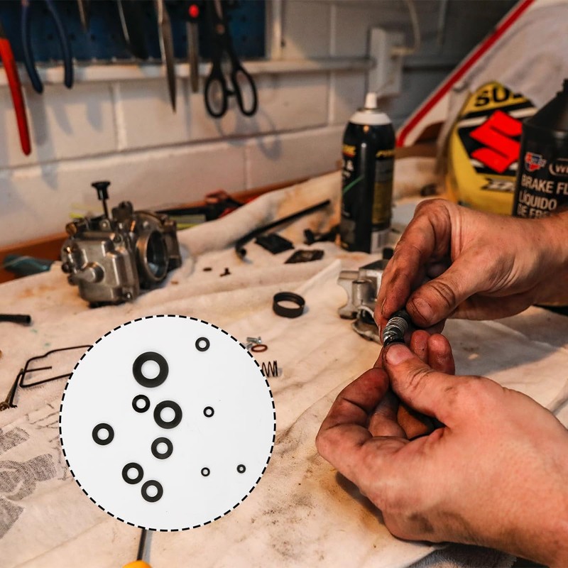 500-Pack Nylon Washers,Black Flat O-Ring Seals & Spacers,Tap Sealing Gasket