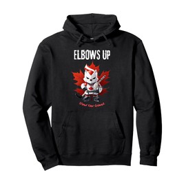 Elbows Up Ice Hockey Victory Celebration For Canada Hockey Pullover Hoodie