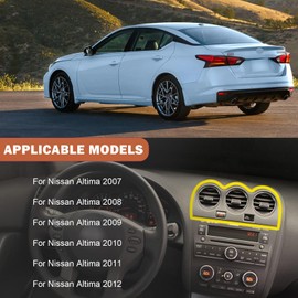 Air Conditioner Outlet Grille Car Center Dash For Nissan Altima 2007-2012, A/C Vent OEM E771-5111E100 Original Replacement Part-Black without buttons