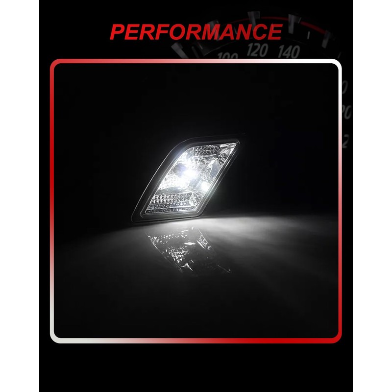 MODIPIM Clear Front Sidemarker w/White LED Lights For 2008-2011 Benz