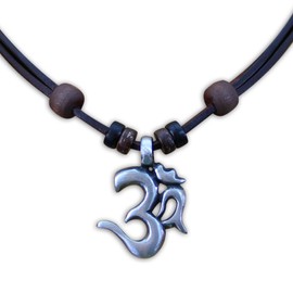 HANA LIMA Surfer Necklace Om Shiva Buddha India Leather Necklace Surfer Necklace, Leather, No Gemstone