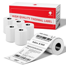 Phomemo [6x100 pcs]Original Labels for M110 M220 M221 M120 M200, 6 Rolls, 1.97''x3.15'' (50x80mm), 100 Label/Roll, Square, White,Self-Adhesive Thermal, for Clothing, Ingredient, Logo, Barcode, Address