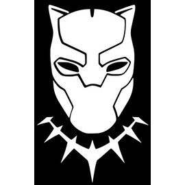 Black Panther Mask Decal Vinyl Sticker|Cars Trucks Vans Walls Laptop| White |5.5 x 3.5 in|CCI1618