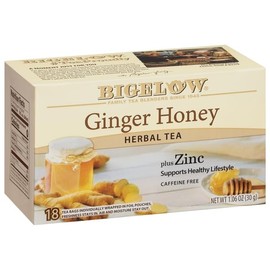 Bigelow Herbal Tea Ginger Honey plus Zinc, 18 Count