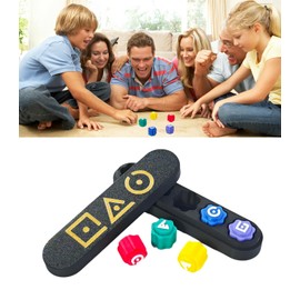 Audbene Gonggi Korean Game Stone Set,Traditional Korean Tossing Stone Game, Korean Gonggi Jack Stone Pebbles Set (BlackBase, 5Stone+1LongBase)