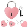 Heart Shape Metal Padlock with Key, Mini Colorful Lock for