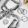 Apausvcm 6Pcs Silk Scarf Ring Clip, T-shirt Sweater Shawl Ties