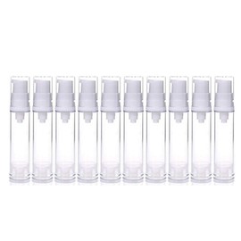 Dolaso 10 Pcs Airless Pump Bottle Refillable Clear Travel Lotion Pump Containers Vacuum Cosmetic Container Vacuum Press Pump Bottles for Personal Beauty Care Cosmetic Makeup