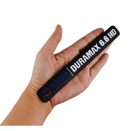 Aimoll Allison Transmission Duramax 6.6 HD Hood Emblem Pair Set for GM Silverado 2500HD (Black/White)