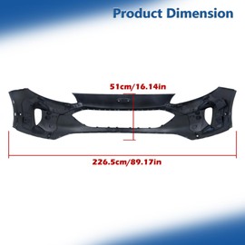 Silscvtt Front Bumper Cover Plastic with Park Sensor Holes Primed Replacement for Escape 2020-2022 LJ6Z17D957BAPTM FO1014143