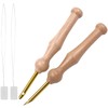 Punch Needle Embroidery with Needle Threaders Tools 2pcs, Wooden Handle