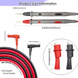 Professional Multimeter Test Leads 1000V 20A, Test Leads Kit, Ultra-Sharp Gold-Plated Probes, Meter Leads for Fluke, AstroAI, Klein Multimeter & Automotive Testing