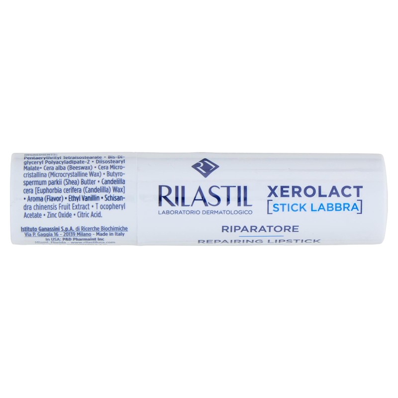 Rilastil Xerolact Lip Balm, Nourishing and Protective, with Shea Butter,