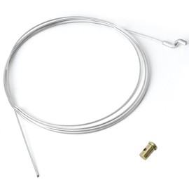 Gas Cable Throttle Cable Repair Kit Diameter 2.0 mm with Z End Piece Cable Sheath, 1.80 m Cable Pulley Lawn Mower Wheel Drive Throttle Cable with Screw Nipple for Lawn Mower Single Axle Tractor Brush