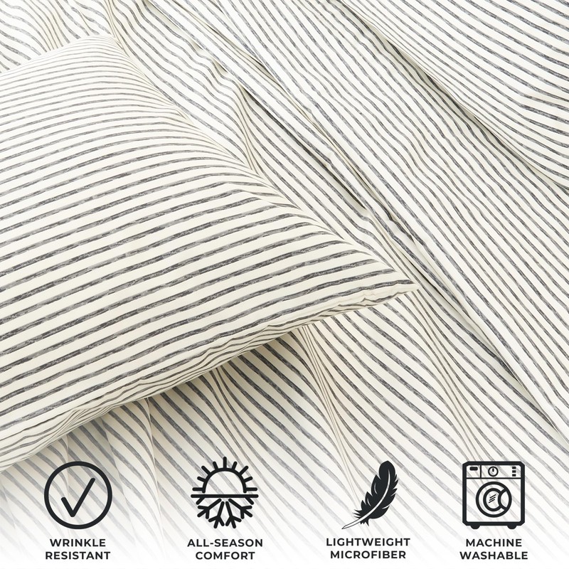 Great Bay Home 4-Piece Full Size Stripe Microfiber Sheet Set