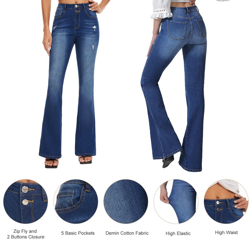 VIPONES Bell Bottom Jeans for Women High Waisted Bootcut Stretch