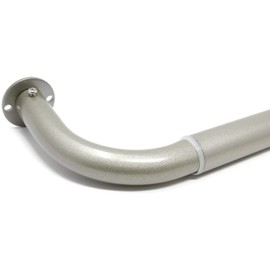 Energy Saving Wrap Around Black Out Return Adjustable Window Curtain Metal Rod Set, 1-inch Diameter, 48" to 84", Antique Silver/Pewter