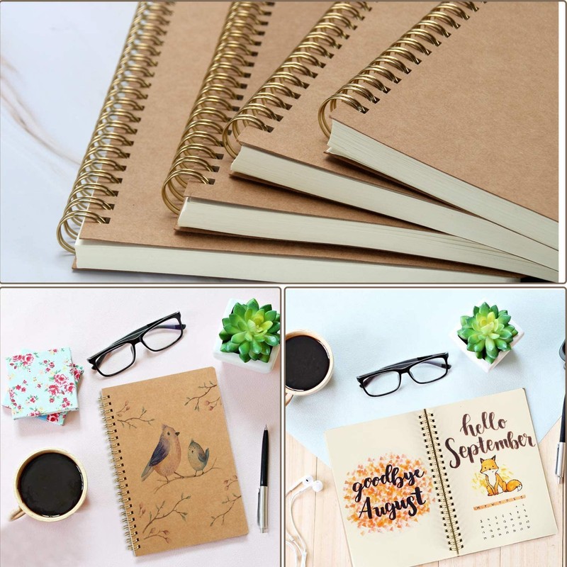 Veesun Small Notepad with Kraft Cover Blank Pages