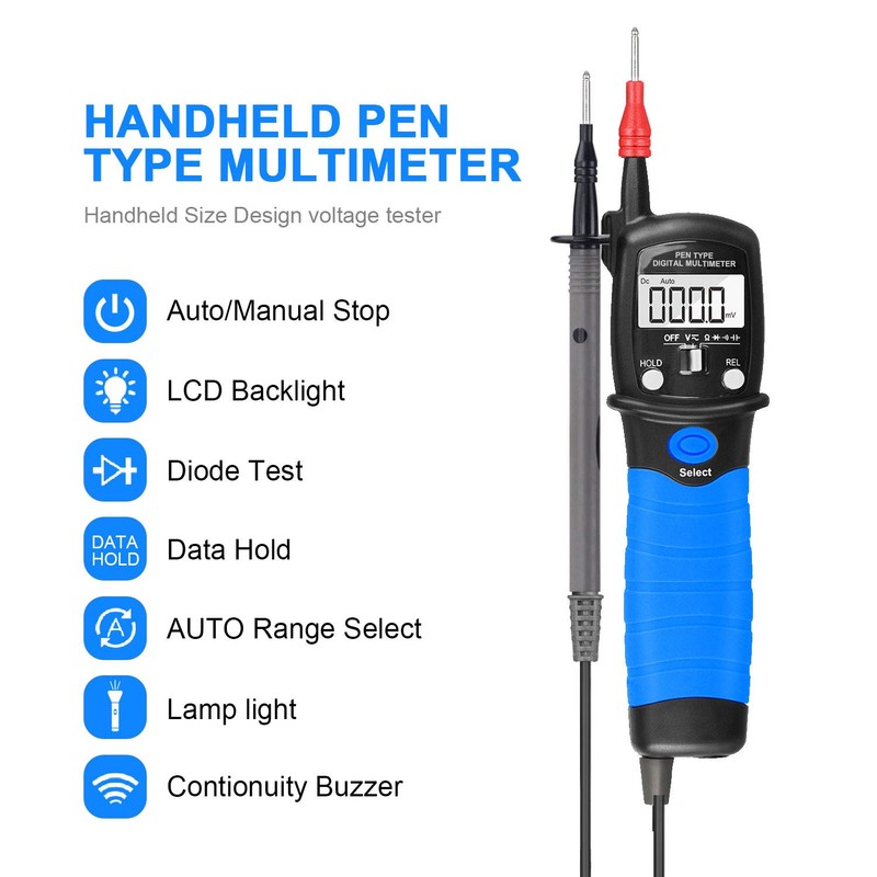 Digital Multimeter, Voltmeter, AC/DC Multi Tester for Voltage, Current, Resistance