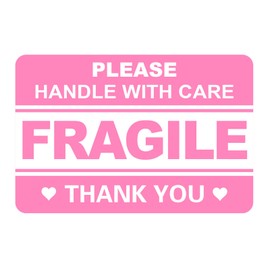 Fragile Sticker,200pcs 2x3 Pink Fragile Sticker for Boxes,Cartons Shipping