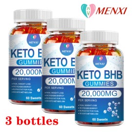 3x60 piezas Keto BHB gomitas pérdida de peso quemador de grasa supresor del apetito 20000 mg