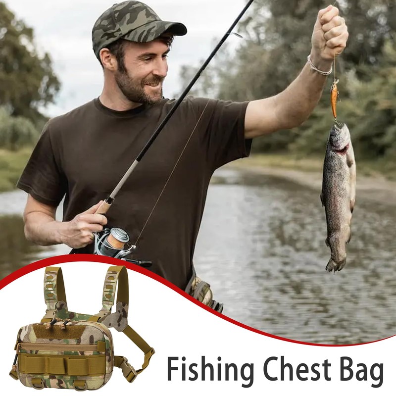 Running Chest Pack,Oxford Cloth Portable Fishing Chest Bag 20L -