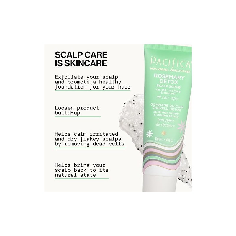 Pacifica - exfoliante para piel cabelludo desintoxicante para romero, 4