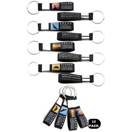 Inkstone Motivational Quote Keychains 12-pack - Success, Dream, Focus, Vision - Bulk Pack of 1 Dozen Key Chains - Corporate Office Business Quote Gifts Idea for Students Coworkers Employees Clients