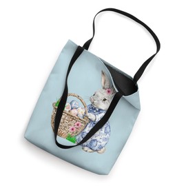 Spring Chinoiserie Easter Bunny Basket Floral Toile Egg Girl Tote Bag