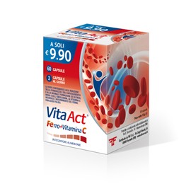 Vita Act Ferro + Vitamina C, Integratore Alimentare a base di Ferro, Confezione da 60 capsule