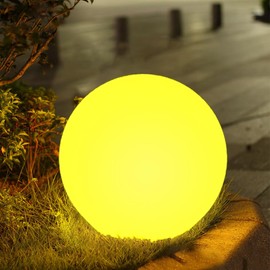 10-in Solar Globe Light Outdoor, Solar Glowing Ball Light w/Remote, 16 RGB Colors Changing Waterproof Solar Orb Light, Landscape Lighting Mood Lamp w/Ground Stake for Garden Patio Yard Pathway Decor