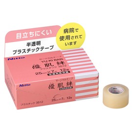 Nitoms Superior Skin Bond Plastic, 1.0 inches (25 mm) x 26.2 ft (7 m), Pack of 12 Rolls (Item #3512), Gentle on Skin, Does Not Rash, Clear Type Surgical Tape