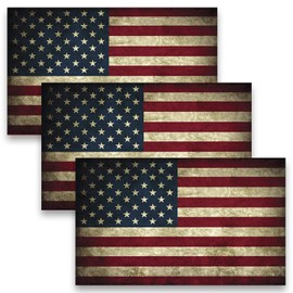 Monlesacx American Flag Decal, 3pcs USA Flag Decal Sticker, Reflective Car Stickers for Cars/Trucks - Support US Military (Vintage)