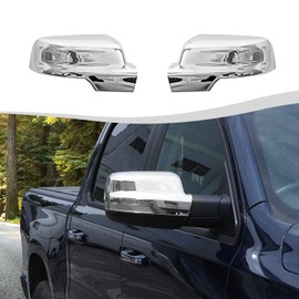 SQQP Side Mirror Cover Rear view Mirror Cover Compatible with 2018-2024 Dodge RAM (Chrome)