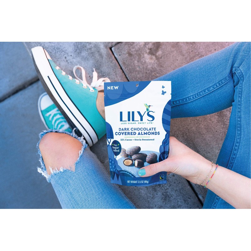 Dark Chocolate Covered Almonds by Lily's Sweets, Made with Stevia,