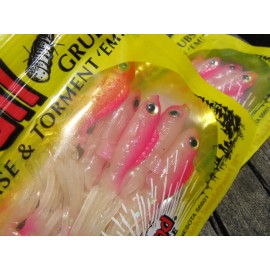 Northland Tackle Tickletail Grubs Pink and White Small 3 Pkg Lots YB3