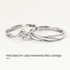 Anillo Pareja Ajustable, Plata de Ley 925 Anillos de Compromiso,