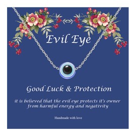 Evil Eye Necklace for Women Blue Eye Amulet Ojo Necklace Lucky Protection Jewelry Gift