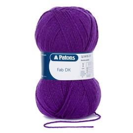 Patons Fab DK Kitting/Crochet Yarn Double Knitting Wool 100g Balls and 100% Acrylic Machine Washable & Tumble Dry Yarn - 44 Colours in The Range - Colour 2313 - Purple - 3 x 100g Balls