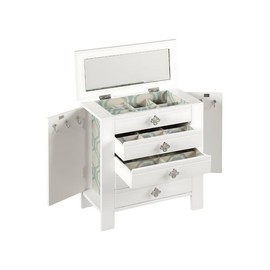 Hives & Honey Emma Jewelry Chest with 4 Drawers, Ring Holders, Necklace Hooks, and Anti-Tarnish Lining jewelry organizer - Color: Pine