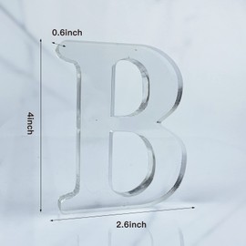 WOODOUNAI 4 Inch Designable Acrylic Letters Unfinished Acrylic Letters for Wall Decor Decorative Standing Letters Slices Sign Board Decoration for Craft Home Party Projects (B)