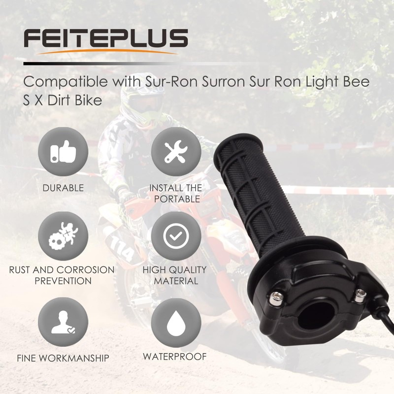 Electric Dirt Bike Throttle Rubber Handlebar Grips Compatible with Sur-Ron